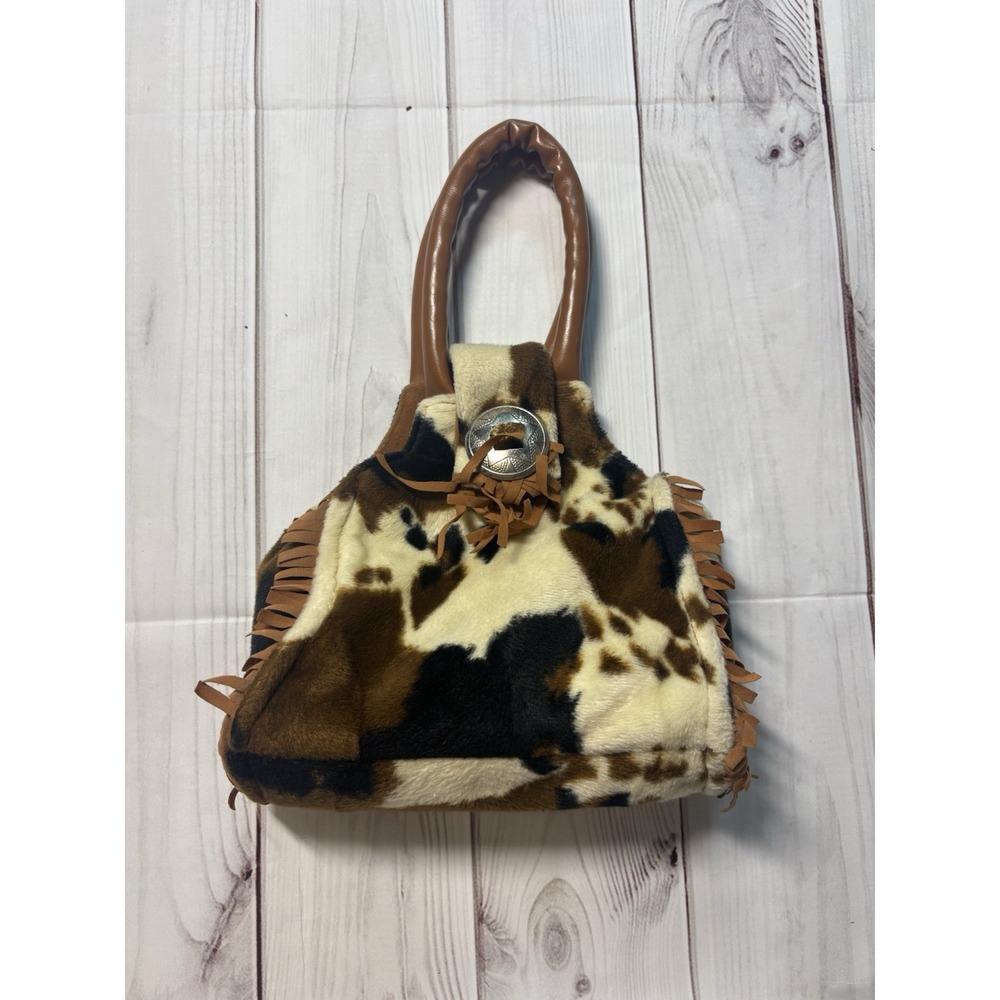 Sassy Pet Saks By Douglas Cow Print Stuffed Handbag Kids Purse